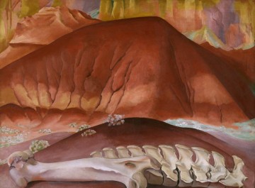 ジョージア・オキーフ Painting - 赤い丘と骨 ジョージア・オキーフ アメリカのモダニズム 精密主義